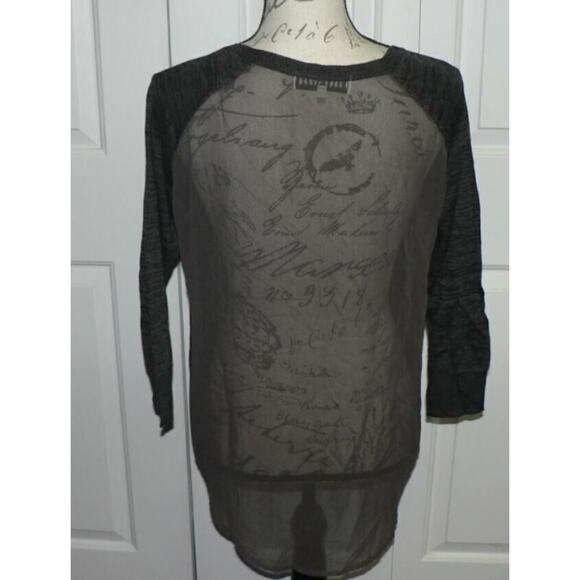 John + Jenn Women's Sheer Back Summer Sweater Charcoal Medium MSRP $129 - Picture 5 of 6